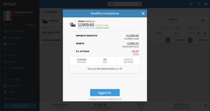 modifica ordine etoro